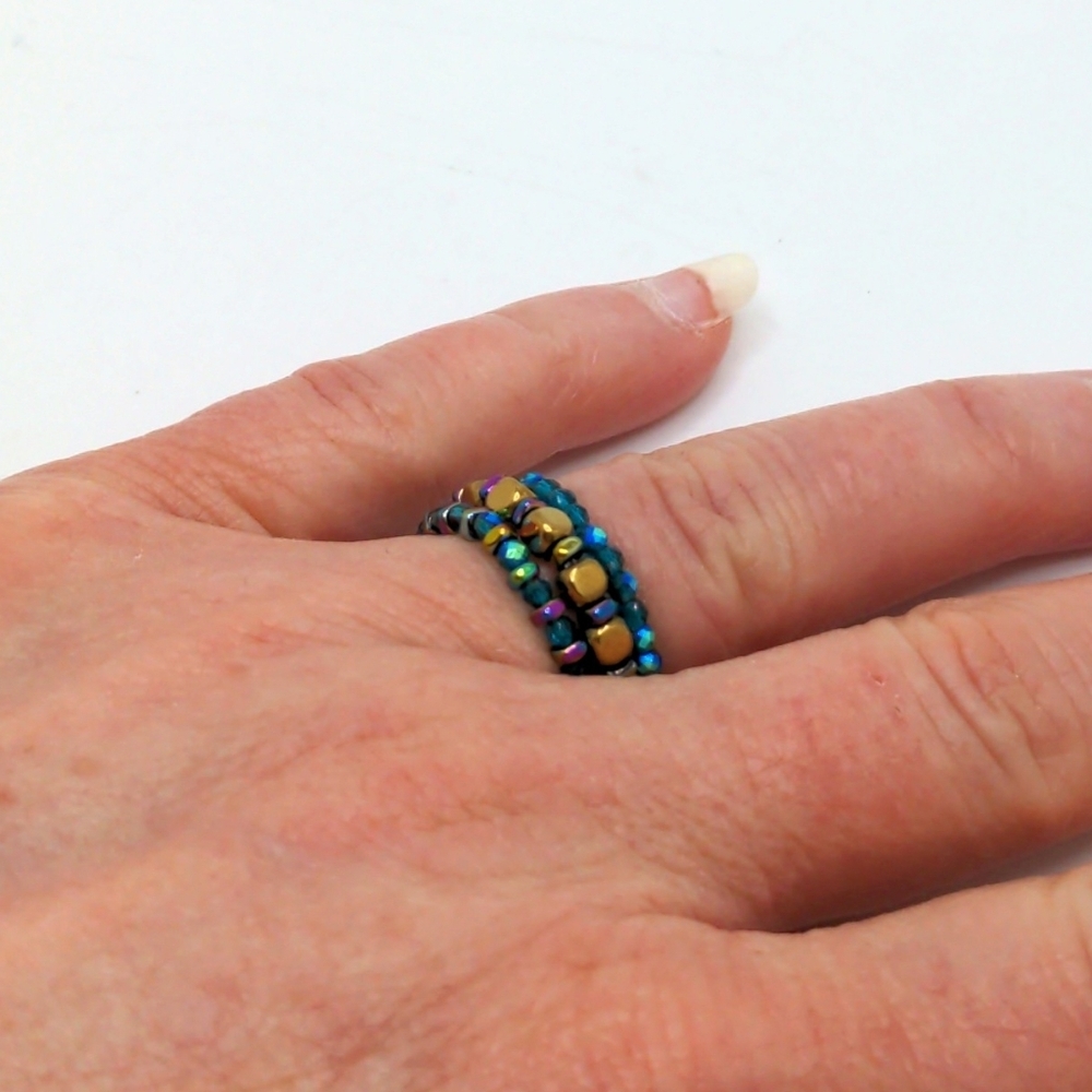 381MIDALANE Colorful Stacked Ring Set